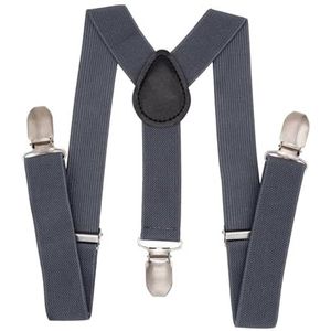 Child Kids Suspenders - 1"" Adjustable Y-Back Suspender for Boys & Girls - Dark Grey