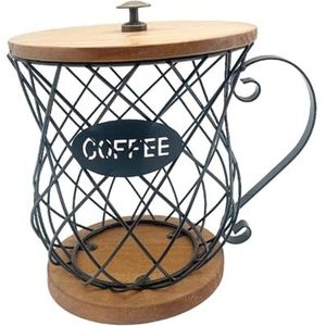 F Fityle Koffiepadhouder organisator, modern koffiepadmanddecor, koffiecapsulekooien metalen espressocapsulehouder, , zwart