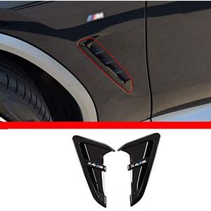 ABS Chrome Haai Kieuwen Zijdecoratie Fender Vent Trim 2 stks Voor X3 G01 X4 G02 2018-2021 (Zwart, X4)