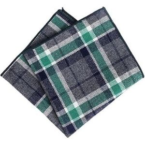 Geruite kleurrijke katoenen zakdoeken Geweven bedrukte geruite zakvierkant Heren casual gestreepte vierkante zakken (Color : 08)