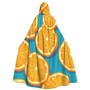 WURTON Verse Oranje Fruit Carnaval Kostuums Voor Volwassenen Cosplay Cape Kostuums Mantel Met Kap Voor Vrouwen Mannen 185Cm