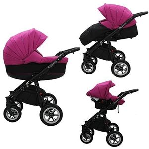 Wandelwagen voor grote ouders, babyzitje en Isofix, naar keuze Quero by Saintbaby Black Purple Black 013 3-in-1 met babyzitje