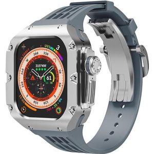 OFWAX 49mm Luxe Titnaium Legering Horloge Case Rubber Horloge Band Met Sluiting DIY Modificatie Kit, Voor Apple Watch Ultra 2 Ultra 8 Serie Horloge Vervanging Accessoires, For Ultra 49mm, agaat