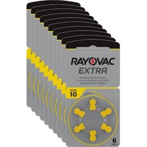 Rayovac - Extra Advanced - Gehoorapparaat Batterij - Geel - 10 Stuks