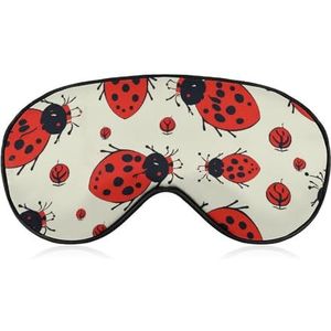 Rood lieveheersbeestje slaapmasker, licht blokkerend oogmasker, comfortabel en zacht, oogbedekking met elastiek, geschikt voor mannen en vrouwen, geschikt voor reizen en slapen