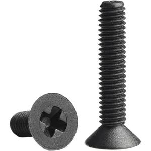 Schroeven, roestvrijstalen schroeven, 10 stuks zwart/witte nylon verzonken kop schroeven kunststof bouten