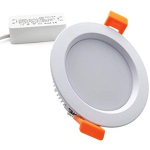 LED inbouwspot, 8 W, mat, smal, rond, 80 mm, 220 V