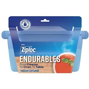 Ziploc Endurables Middelgrote Container, 4 Koppen, Brede Basis met Voeten, Opnieuw te gebruiken Silicone, van Diepvriezer, tot Oven, aan Lijst