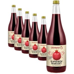 Granar 6 x 1 liter granaatappel direct sap uit granaatappelpitten, natuurlijke troebel, koudgeperst, ongefilterd, 100% granaatappelsap