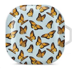 Monarch Butterflies Earbuds Case Compatibel met Samsung Hard Shell Beschermhoes Wit-Stijl