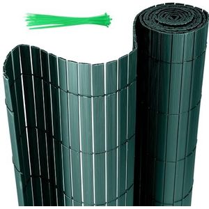 Joparri Pvc-inkijkbeschermingsmat, 100 x 400 cm, groen, inkijkbescherming met kabelbinders, inkijkbescherming, balkonbekleding, 4-gewicht-versterking, ondoorzichtig, tuinhek, windscherm, uv-bestendig