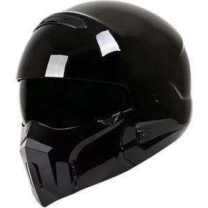 Open Face Motorhelm Retro 3/4 Helmen Met Zonneklep Full Face Modulaire Combinatiehelm Voor Mannen Vrouwen Cruiser Scooter Motorfiets Jethelm ECEDOT Goedgekeurd 3,4XL:67-68CM