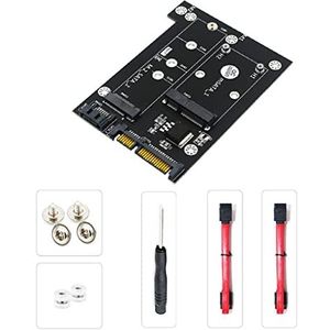 MSATA of voor M.2 naar Dual Sata 3 ""Adapter Board 2-in-1 NGFF of mSATA Converter Reader Card Ondersteunt SATA NGFF B voor