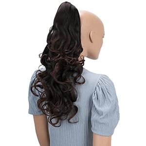 CAISHA 50cm Haarstukje Vlecht Paardenstaart Haarextensies Volumineus Golvend Dunkelbraun Mix H29a
