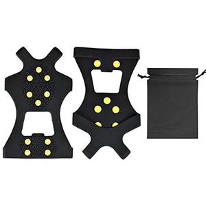 Cleats Traction Grips, ijskrammen, 1 paar 10 tanden Ice Claw schoenovertrekken zwart, verschillende maten(Medium)