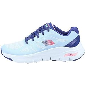 Skechers Arch Fit voor dames Ze is moeiteloze sneaker, Lt Blue Mesh Navy Trim, 39 EU