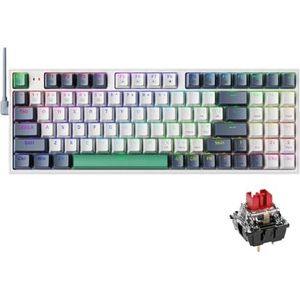 QPSJXN Machenike K500 RGB Mechanisch Toetsenbord Bedrade Hot Swappable 94 Compatibel Met Windows (Rode Schakelaar)