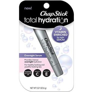 Chapstick Total Hydration Vitamine verrijkt Lip Night Serum (amandelcrème smaak, 1 buis), vitamine C, vitamine E, bevat teunisbloemolie, 6,0 g