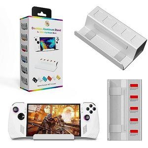 Desktop Beugel Houder voor Rog Ally voor Steam Deck Aluminium Stand Base Game Console Stand Playstand Mount met 5 Card Storage Slot Ontwerp, Zilver, 12*2.8*6.7cm, console houder bureau standaard