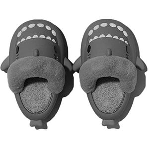 VIYEAR Cloud Shark Slides Slippers, Shark Slippers, Zomer Slippers, Sneldrogende Zomer Shower Sandalen, Antislip en Zacht, Schattige Cartoon Shark Shower Slippers, katoen donkergrijs, 44/45 EU