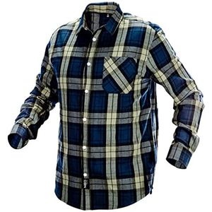NEO TOOLS Werkhemd flanellen hemd houthakkershemd geruit overhemd meerkleurig S-XXL (blauw/groen, XL)