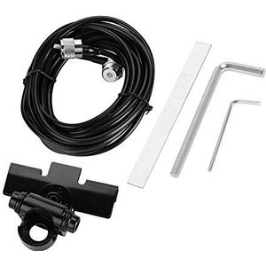 Auto-antenne, roestvrijstalen antenne-beugel PL259 360 graden flexibiliteit voor mobiele radio Autoklemmontage Kofferdeksel Hatchback deurmontage