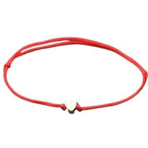 Handgemaakte roestvrijstalen bedelarmband dun rood touw draad string armbanden geschikt for vrouwen mannen paar mode-sieraden cadeau(Color:Red heart)