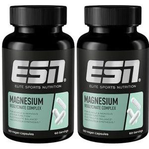 ESN Magnesium Capsules, 2 x 120 Vegan Capsules - Magnesium Bisglycinate Complex - Gemaakt in Duitsland, Laboratorium Getest