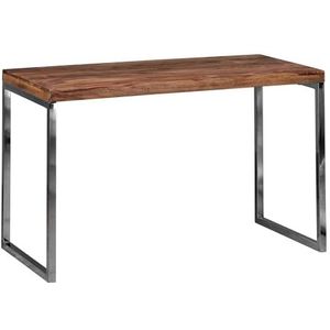 FineBuy Bureau Tafel Sheesham Massief Hout en Metaal 120 x 76 x 60 cm Haltafel | Ingang Tafel Kaptafel Console Tafel Klein