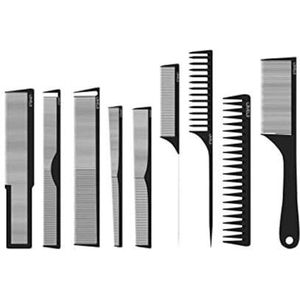 Level 3 Carbon Comb Set - Professionele Salon en Kapperszaak Kwaliteit - Kappers en Haarstylist