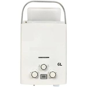 6L LPG Propaan Gas Tankless Water Heater Propaan Water Heater Buiten Draagbare Water Heater Boiler,met goede isolatie(White)