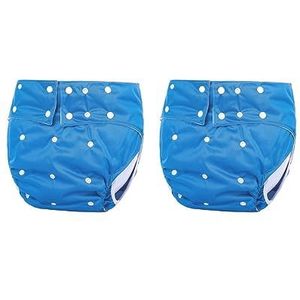 2 Set van Volwassen Luier Wasbaar Incontinentie Voor Oude Mensen Geurvrije Taille Grote Maat Blauw