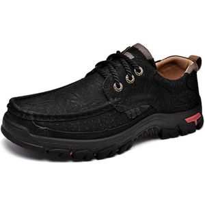 Men's Casual Slip-On Loafers Shoes Lace-Up Lightweight Walking Leisure Men's Outdoor Shoes (Color : Black, Size : EU 46)