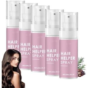 Hair Helper Spray - Haargroeiserum, natuurlijke herstel van dunner wordend haar, haarbehandeling voor dikker haar, olie voor droog, beschadigd haar, haargroeispray, haarversterkende (5 stuks)