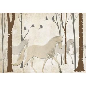 skdhlifpj Fotografie Behang 3D Wit Paard Europese Vintage Houten Plank Houten Wit Paard Achtergrond Muur 200cmx140cm Kinderen Woonkamer Slaapkamer Hout Effect Behang