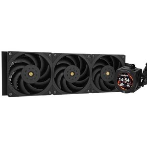 Thermalright Core Vision 360 Black CPU AIO koeler, IPS LCD-scherm met 480 x 480 resolutie, voor AM5 en Intel 1700/1851, krachtige 360 Specs watergekoelde koeler met 2,1 inch afneembaar display