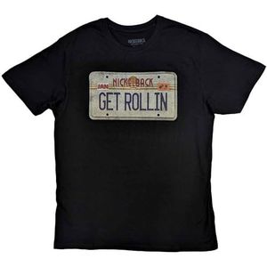 Rock Off Nickelback 'License Plate' (zwart) Unisex T-shirt met korte mouwen, Zwart, XL