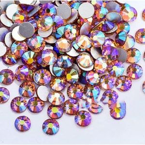 Kleurrijke SS3-SS34 Crystal AB Glitter Strass Glas Non Hotfix Strass steentjes set Flatback Diamond Nail Art Decorations B2540-Topaz AB-SS5-1440 stuks
