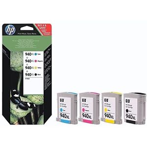 HP 940XL originele inktpatronen, multipack combiverpakking C2N93AE zwart, cyaan, magenta, geel, Officejet Pro 8000, 8500, 8500A, 8500A Plus