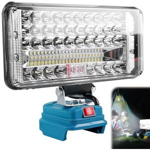 Accu-led-werklamp voor Makita 18 V, 90 W led-bouwlamp, acculamp met USB-opladen, 7500 lumen, 18 cm, draagbare led-spot, accuschijnwerper, bouwplaatslamp voor Makita 18 V, geen accu