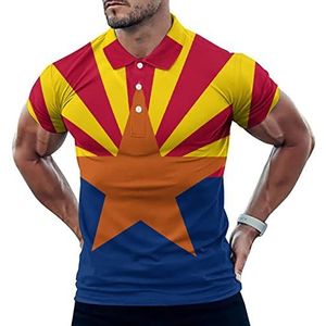 Arizona State Vlag Grappige Mannen Polo Shirt Korte Mouw T-shirts Klassieke Tops Voor Golf Tennis Workout