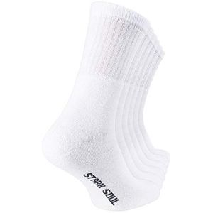 STARK SOUL - Crew Socks - Sportsokken - Wit - Katoen, 6 Paar, Ademend, Antislip