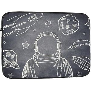 Planeten en astronaut Galaxy laptophoes laptophoes laptoptas voor dames en heren, schokbestendig, beschermend notebookhoesje 13 inch