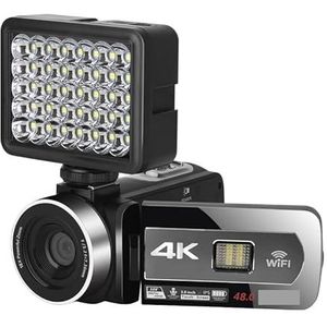 Videocamera Vlogcamera Recorder Volledige 4K Digitale Camera Video Vlog Camcorder 48MP for Live Streaming Met Autofocus Digitale Recorder Time Lapse(16GB SD Card,AF6-Light)
