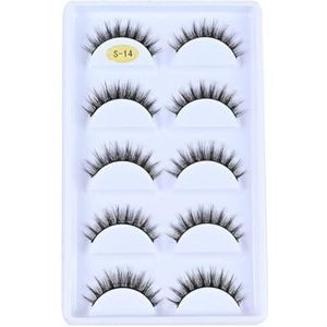 3D 5 paar dunne nep 3D herbruikbare kunstmatige en zachte nep kat handgemaakte korte voor Kerstmis, Cosplay