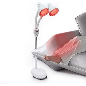 Bazargame Infrarood lamp dubbele kop infrarood lamp standaard warmtelamp 360° rotatie rode lamp infrarood warmtelamp voor behandeling spierontspanning salon massage