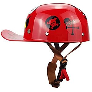 Motorcycle Baseball Cap Half Helm, Volwassen Cool Half Helm DOT Goedgekeurd Low Skull Cap Open Face Half Shell Helm voor Mannen en Vrouwen Scooter Street Cruiser Decoration