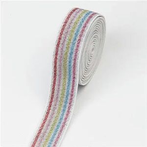 Elastiekjes 25 mm multirole rubberen band camouflage rooster streep elastisch lint naaimateriaal voor shorts rok broek 1 meter-kleuren op wit-25 mm-1M