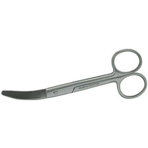 Navelsnoerschaar gebogen 14,5 cm roestvrij staal gematteerd