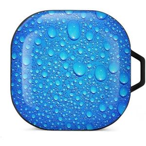 Waterdruppels op glazen oordopjes hoesje compatibel met Samsung Hard Shell beschermhoes zwart-stijl